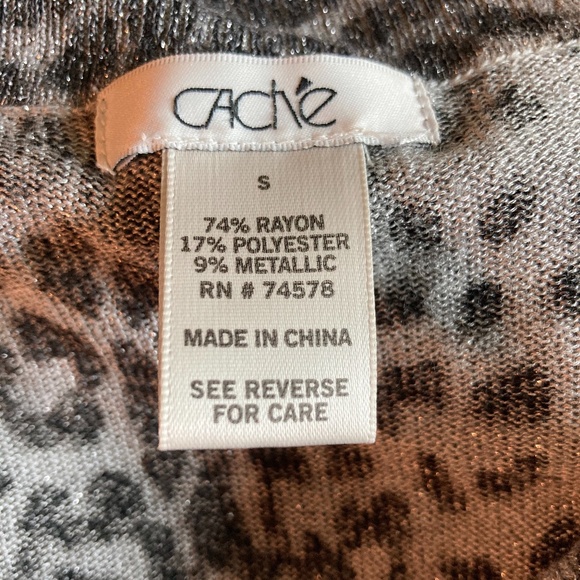 LAST DAY! Cache Leopard Print Glittery Cowl-Neck Sweater - Picture 4 of 6